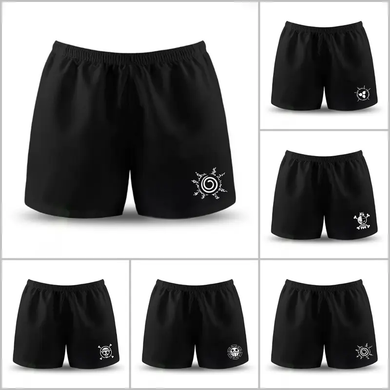 Celana Pendek Boxer Pria dan Wanita untuk Olahraga Harian Santai basic Hitam Motif Keren 5