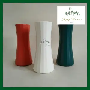 Vas Bunga Buatan Plastik Motif Tea Pac Vine Bag Spiral Geometry Cylindrical Hias Dekorasi Pajangan Meja Rumah Kantor