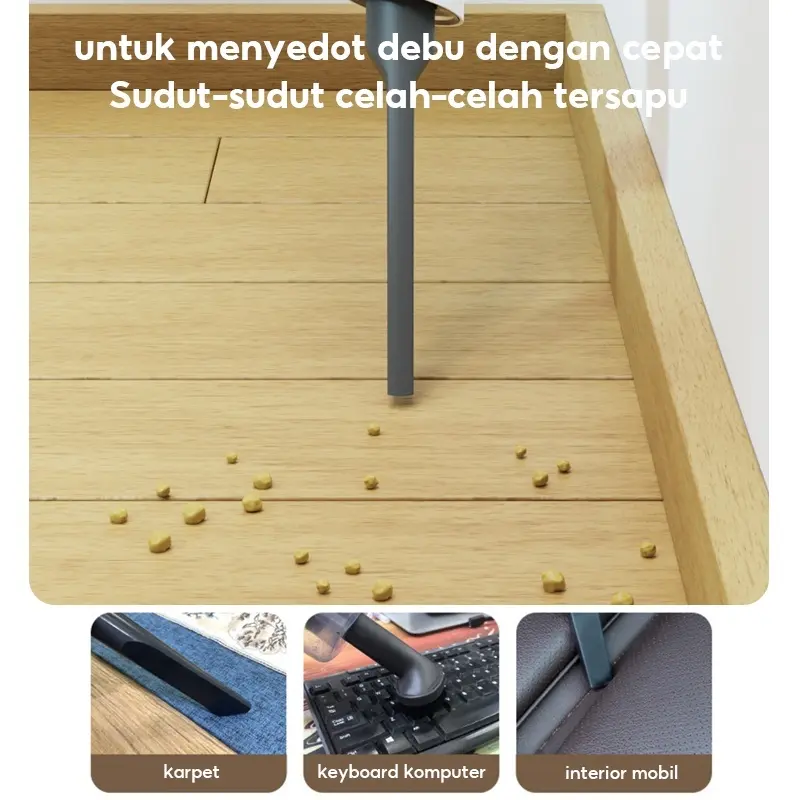 HAN RIVER Vacum Cleaner 160W 5 IN 1 Mini Penyedot Debu 20000Pa Cordless Portable - Hijau 4