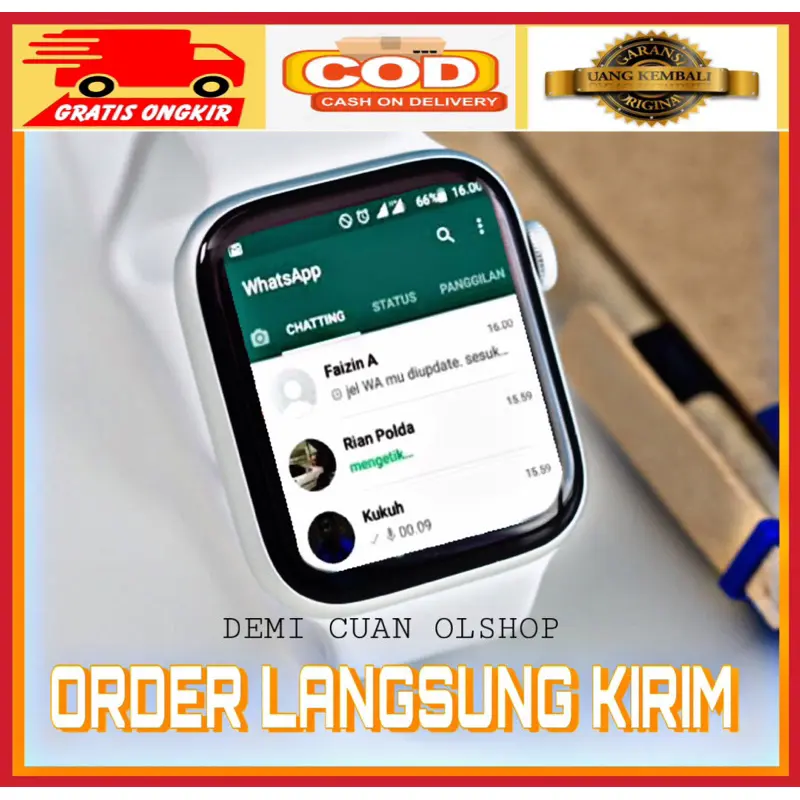 COD.. Jam Tangan Android Pintar Terbaru Anti Air Unisex Smartwatch Pria Wanita Elegan Mewah Tahan Air Monitor Kesahatan Tidur Melacak Detak jantung