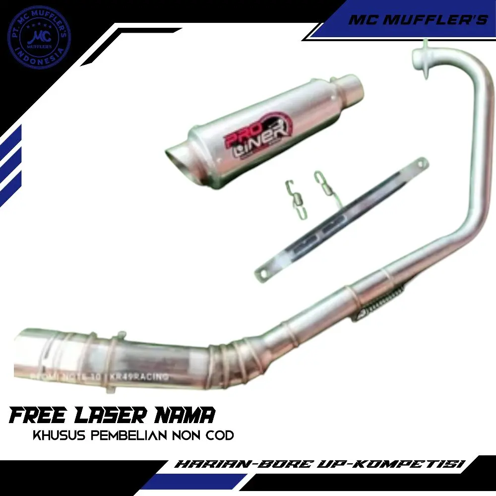 Knalpot proliner Tr1 short untuk vixion/fu/sonic/supraGTR/r15/mx135/mxking DLL racing jupiter z