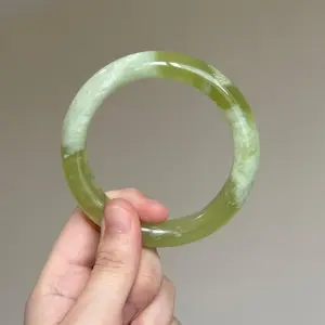 Gelang Bangle Giok Xiuyu Hijau Susu Asli Alami Bersertifikat