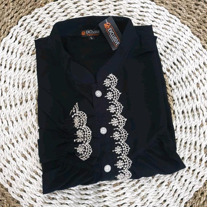 GAMIS ABAYA HITAM JETBLACK TERBARU SIZE STANDAR JUMBO S-XXL / BAJU GAMIS WANITA MUSLIM TERBARU DRESS Mewah Lembut Renda Lebaran Turki Wolfis Turkey 5