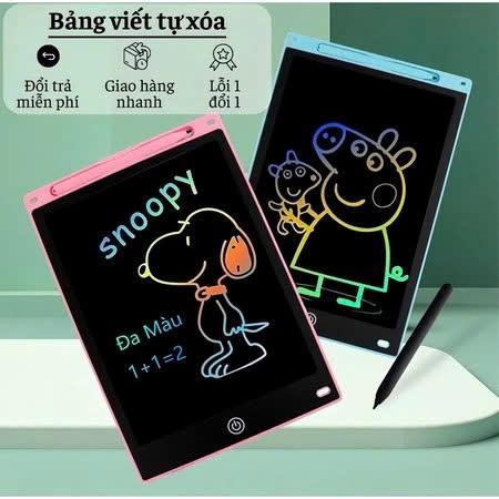 XẢ KHO Bảng Vẽ LCD Cho Bé 6/8/10/12 Inch | Bảng Viết Điện Tử Tự Xóa 1 Nút | Kèm Bút + Pin | Tập Viết Tập Vẽ