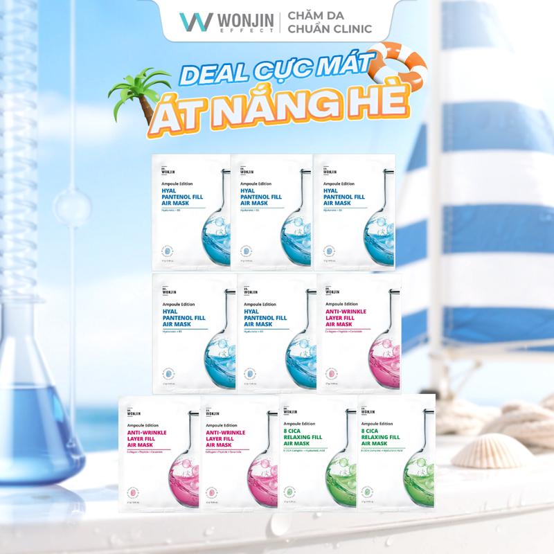 Combo 10 Mặt Nạ Siêu Tinh Chất MIX DR WonJin Layer Fill Air Mask 27g x10