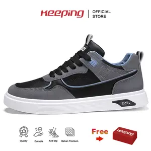 Keeping Sepatu Pria  Sneakers Cowok Dewasa Keren Sepatu Kerja Kuliah Travelling Sepatu Olahraga Sekolah Lari Hitam New Running Shoes Outdoor  KSR116