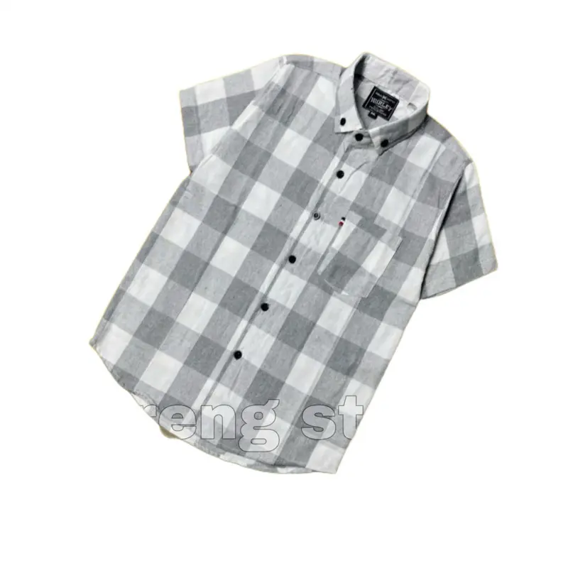 R.NIANNI kemeja flanel anak/Kemeja pendek anak motif/Atasan anak laki-laki/Kemeja model terbaru anak-anak usia 2-11 Tahun 4