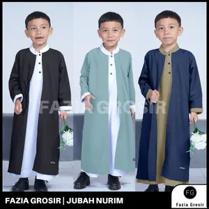 FAZIA STORE - Gaizhan by Rainan Ori (Free Peci) Jubah Anak Laki-laki - Adem, Lembut, Nyaman Dipakai, Usia 1–12 Tahun