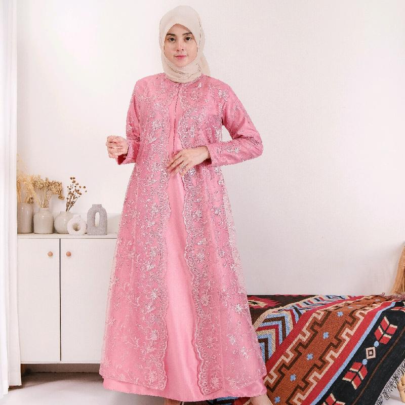 GAMIS PESTA BUSUI TERBARU / TERLARIS SIZE M-L-XL- XXL-STANDAR DAN JUMBO TANGAN FUL BURKAT ,BAHAN SATIN 7