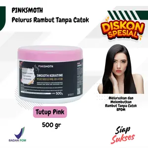 Obat Pelurus Rambut Smooting Pink Smooth Karatin Perawatan Rambut 500 gr Halus Lembut Mudah Diatur BPOM