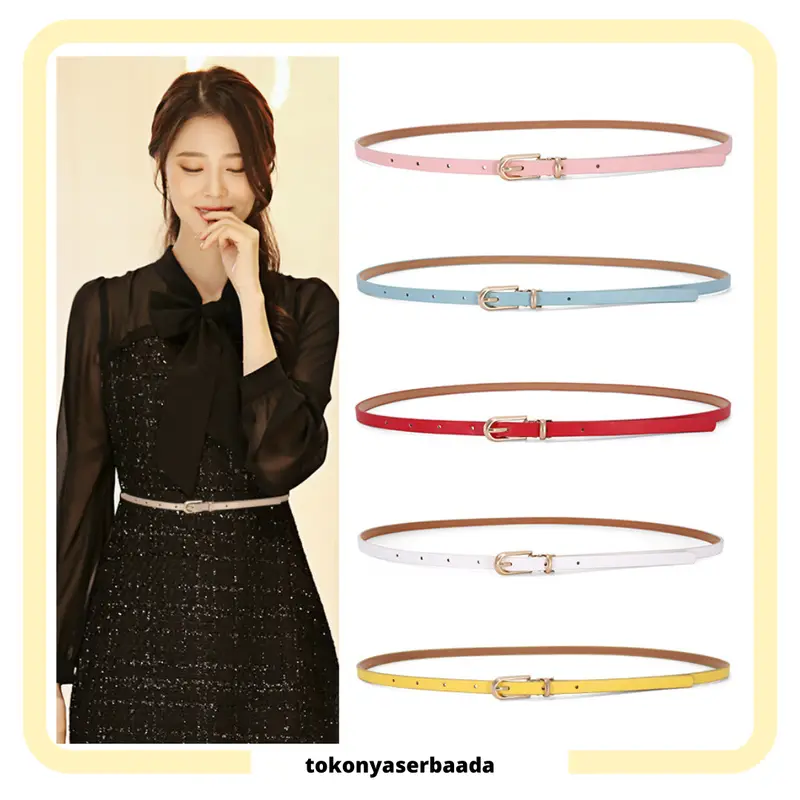 TSA (COD) Ikat Pinggang Wanita Fashion Gesper Kecil Bahan Kulit PU Ring Belt Ikat Pinggang Gamis Wanita Gaya Casual Santai Untuk Kantor Kuliah Vintage Retro Aesthetic For Woman Daily Fashion Style 0