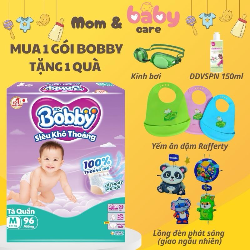 Tã quần Bobby Siêu Khô Thoáng - 100% Thoáng Khí M96/L88/XL76/XXL70