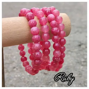 Gelang Batu Ruby Batu Alam Natural Diameter 8 10 mm