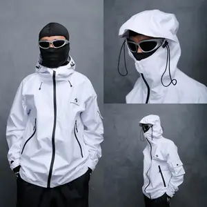 Jaket Gunung Gorpcore Waterproof Series Bayang Windbreakers Putih