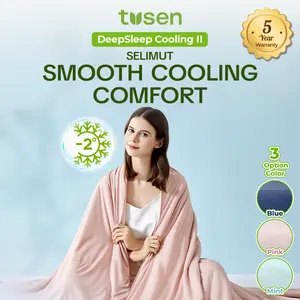 【TERLARIS】TUSEN DeepSleep Cooling ll Smooth CoolingBlanket Selimut Dingin Premium Dengan Formula 3 Lapis Sensasi Dingin & Hangat 100GSM - TUQ02 Blue Pink Mint