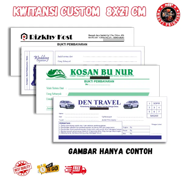 kwitansi custom gratis dsain ukuran 8x21 cm full color kwitansi multi printing Nota 3