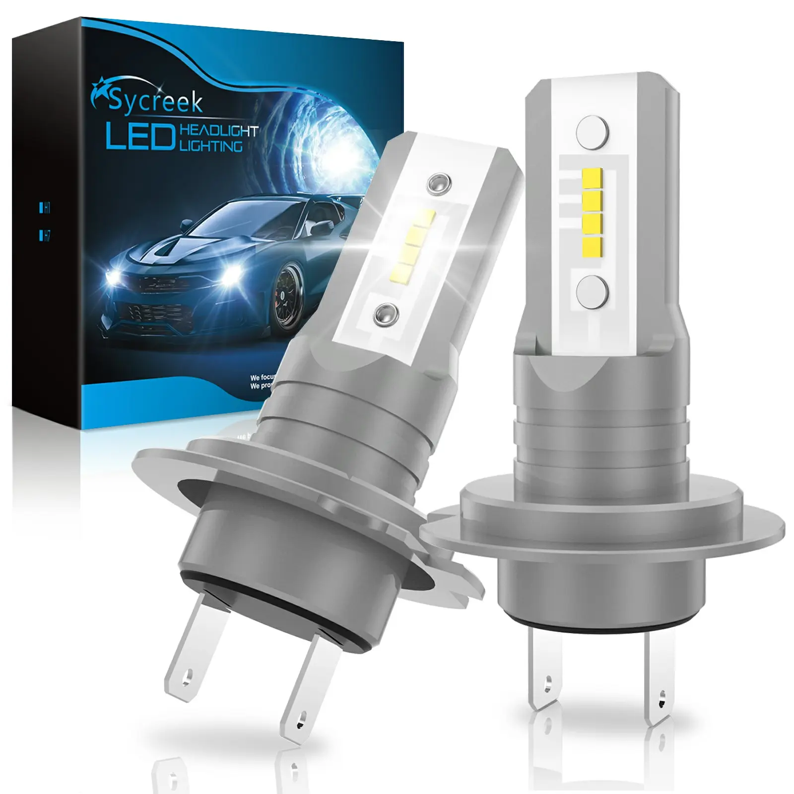 2pcs H7 H11 LED Lights Decorative Lights White Light Without Battery