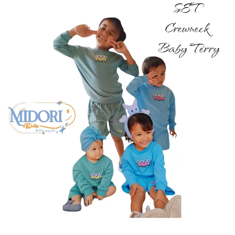 Isi 3 Setelan Sweater Crewneck Anak Laki-Laki Perempuan Harian Santai untuk Usia 1-10 Tahun- Baju setelan resmi & setelan- Fashion Anak Terbaru Parsel 1