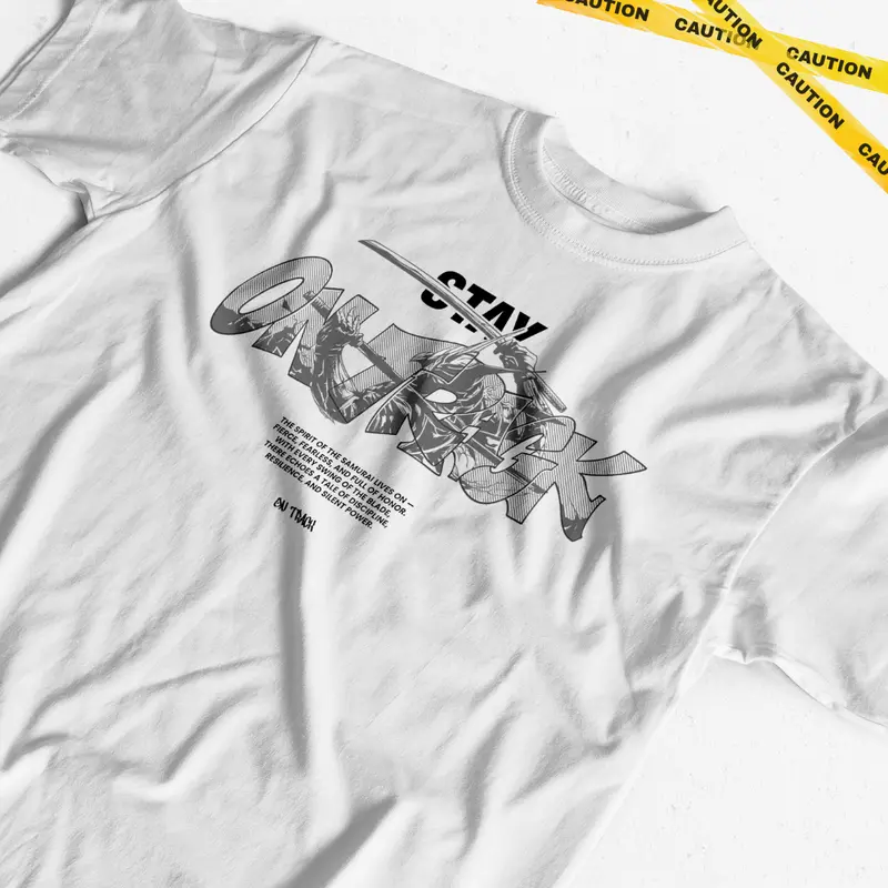 On Track - Simple Series Kaos Warna Hitam Putih Pria Wanita Sablon DTF Bahan Cotton Combed 20s - OTS046-P-H 2