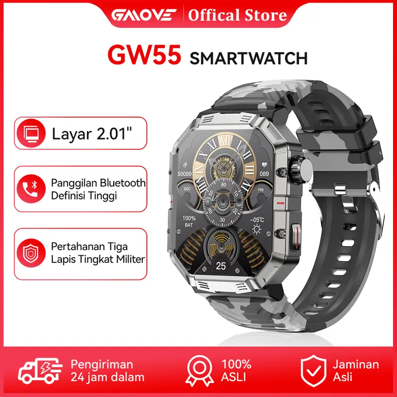 GMOVE GW55 Smart Watch Rugged Military (Answer/Make Call),