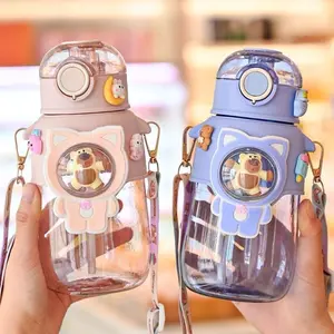 [Mskshop] Botol Minum Anak Aesthetic Tali Panjang Sedotan Unik Kapasitas 700ml /Botol Minum Anak Free Stiker
