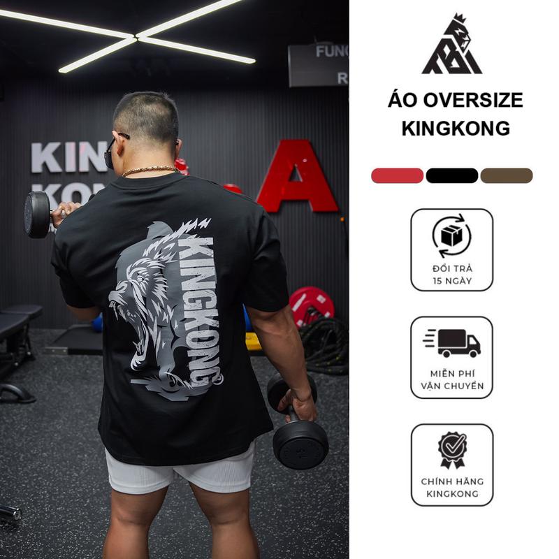  Áo Thun KingKong Unisex Oversize Co Giãn Nam Nữ In Hình Lưng Khỉ KONG Chúa - Local Brand TB KINGKONG SPORT WEAR 