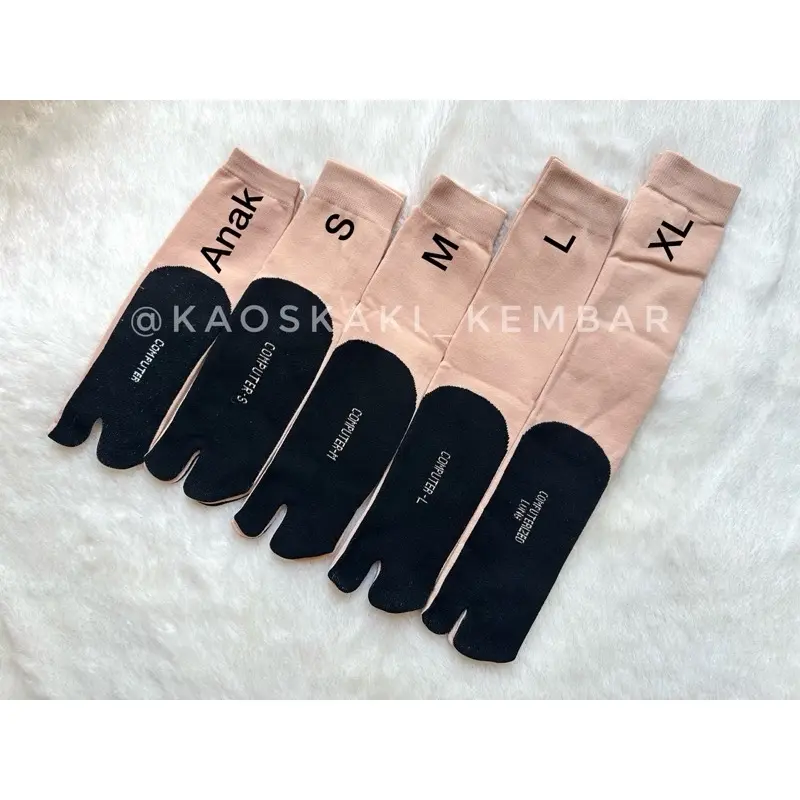 NOKEMAS Kaos Kaki Jempol Nylon CREAM Telapak Hitam Computer