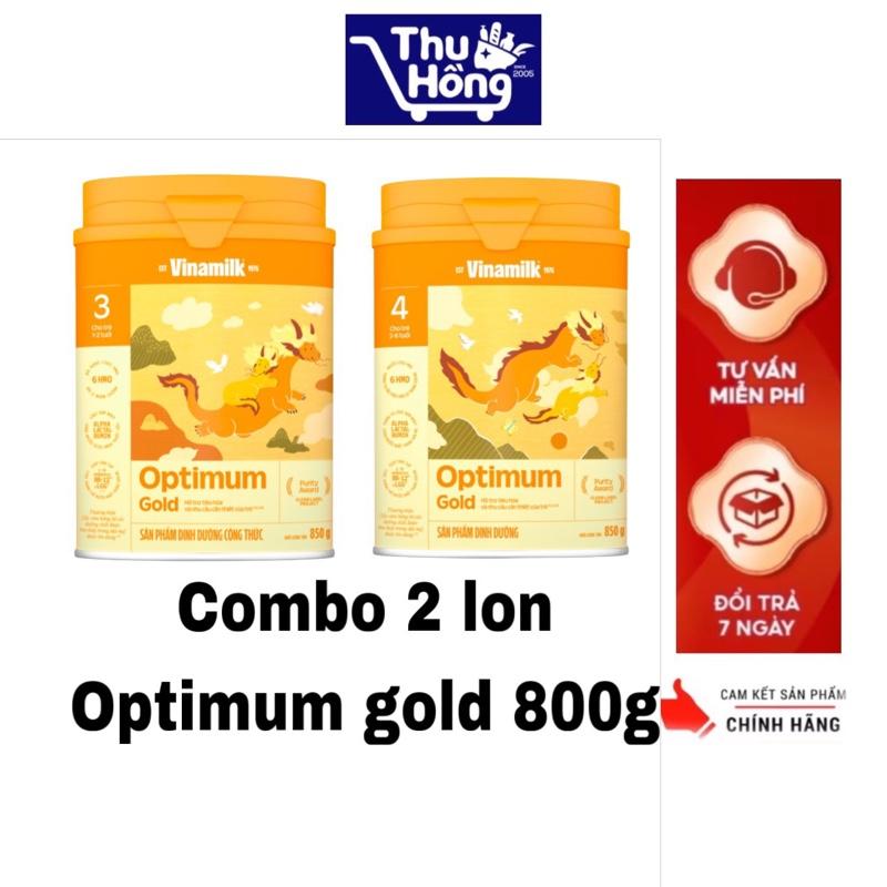  Combo 2 lon sữa bột Optimum Gold 800g Vinamilk phát triển toàn diện 