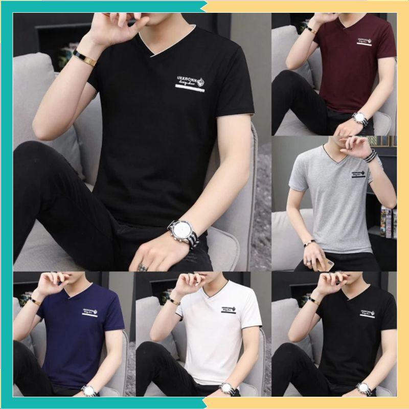 Áo thun nam body tay ngắn cổ tim dáng basic 5 màu thời trang cá tính trẻ đẹp phong cách áo phông ôm . Mã: NA580