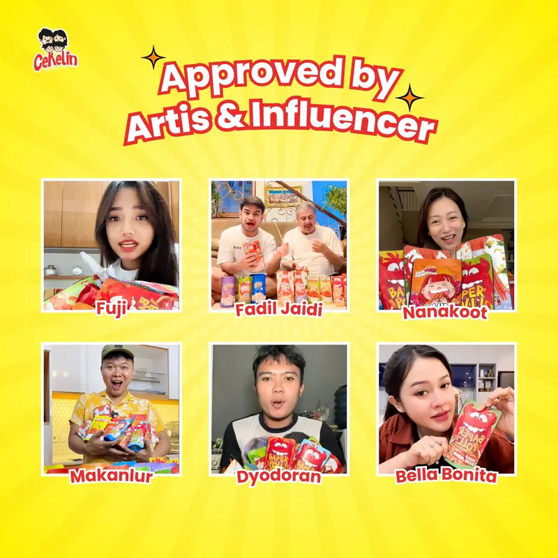 CEKELIN Cemilan Paket Bundling 6pcs Makaroni Mie Lidi Basreng Keripik Tempe Pilus Kerupuk Seblak  Snack Cemilan Murah Gratis Ongkir 1