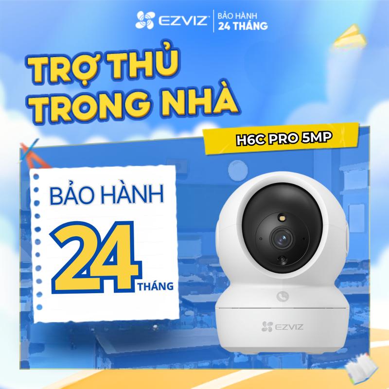Camera Trong Nhà H6c Pro 5MP (3K) EZVIZ, Xoay 360 độ, Ban Đêm Có Màu, Wifi Băng Tần 6, Báo Động bằng còi hú và đèn chớp, Phát Hiện Tiếng Ồn Lớn, Phát Hiện Hình Dáng Người, Nút Gọi Thoại Cảm ứng