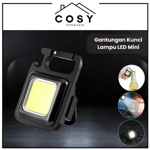 COSY Lampu LED Gantungan Kunci Mini Multifungsi│Lampu Camping USB Cas Reachargeable│LED Emergency Outdoor Camping Memancing│Senter Key Light Portable│Senter LED Keychain Mini Serbaguna