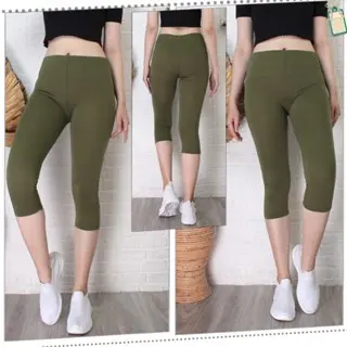 Leging 3/4 Wanita Jumbo Standar Bahan Kaos Rayon daily ❤ hitam 3