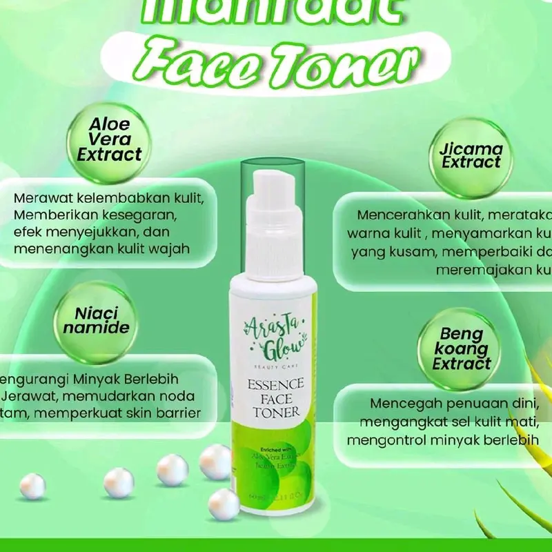 Original TONER ARASTA GLOW 60ml (BISA COD) Wajah Penyegar Mencerahkan Mengencangkan 3