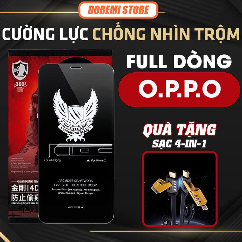 [CHỐNG NHÌN TRỘM - KHÔNG NHẬN VÂN TAY] Kính cường lực Chống nhìn trộm dành cho Oppo A5 PRO / A3 / A3X / A80 / A60 / K12X / A38 / A18 / F9 / Reno 8Z / 7Z / 6Z / 13F / 11F / 8T / 6 5G / 4 Pro bảo vệ riêng tư