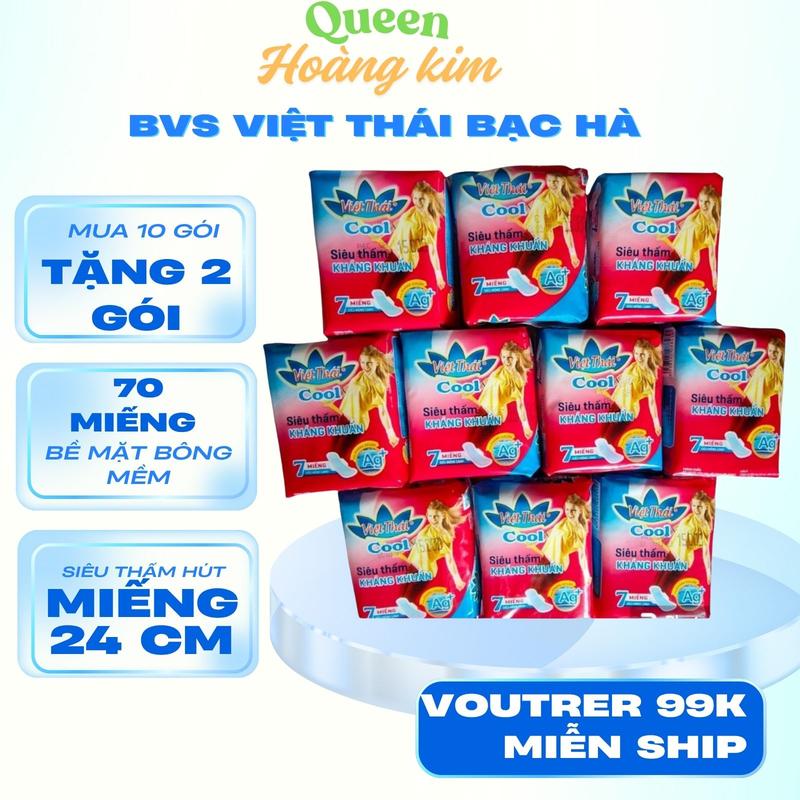    Bạc Hà   ComBo 10 Gói Băng Vệ Sinh Việt Thái Cood The Mát Hút Gói 7 Miếng Bề Mặt Bông Gòn bvs mát lạnh 