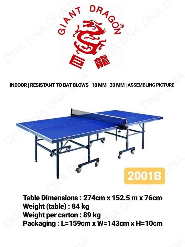 Gambar Table Tennis / Tenis Meja GIANT DRAGON 2001B Indoor - ORIGINAL dari DNA Sport & Music Kota Administrasi Jakarta Utara Tokopedia
