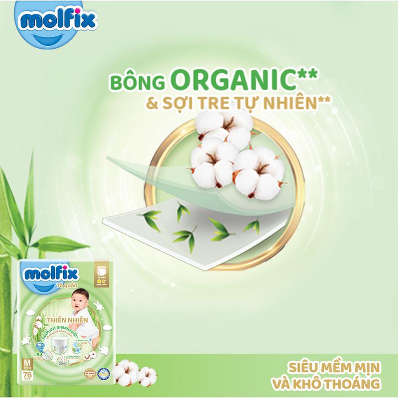 Product Introduction of [Bao bì thay đổi theo từng đợt nhập hàng] M34 - [BAO BÌ MỚI] - Tã quần Molfix Thiên nhiên Ultra - Bịch Lẻ Cho Bé 29