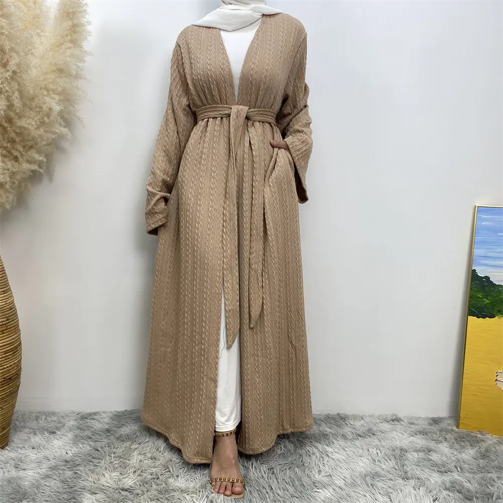 1955# Winter New Design  8 Color Simplicity Elegant Cardigan Muslim Abaya