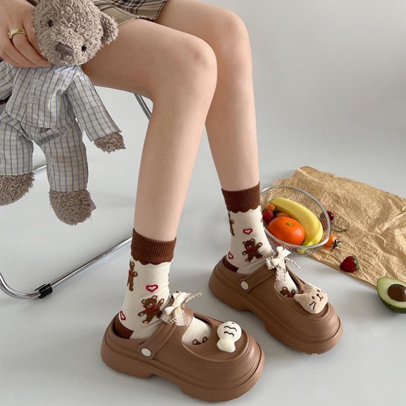 Product Introduction of Dép sục nữ phối nơ hình ChiPi đáng yêu, dép sục nữ đế cao gồm 3 màu 16