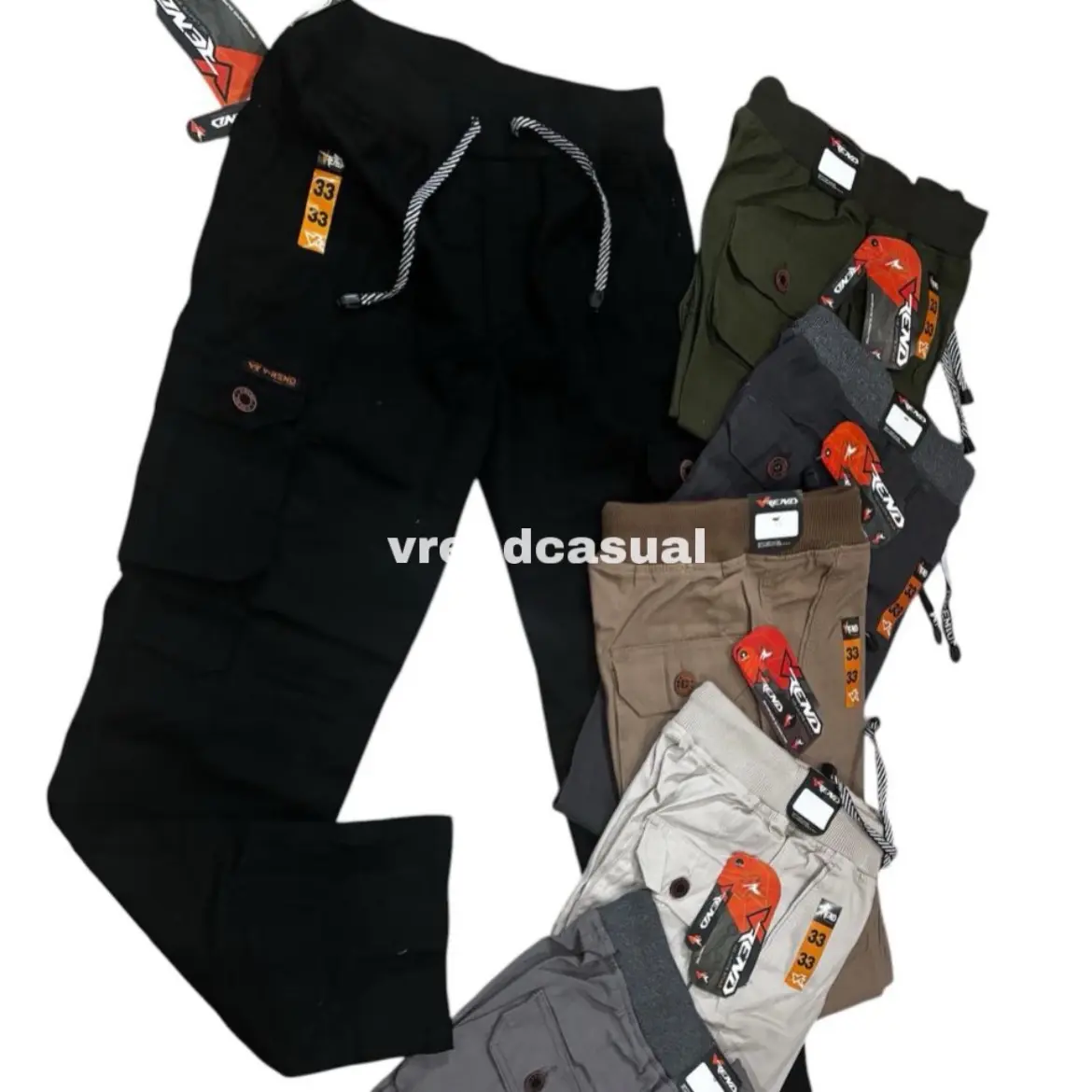 celana chino rip cargo panjang pria