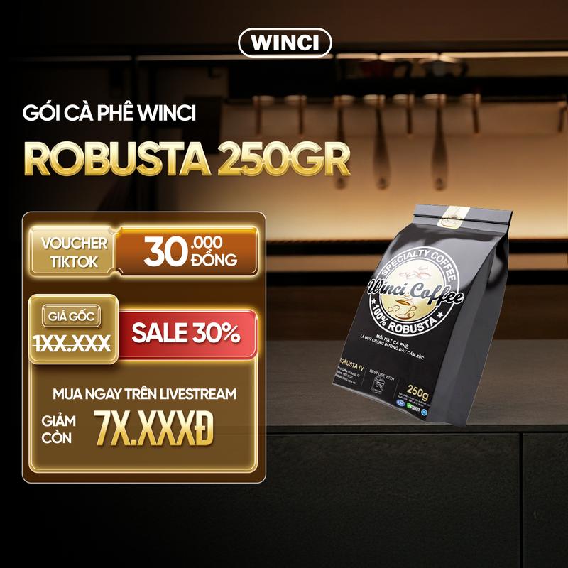 Gói cafe Robusta Winci 250GR Nguyên chất Coffee Cà Phê