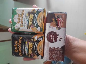 Product Review of DUBAI VERSI RAMADHAN LEBARAN IDUL FITRI crispy pistachio coklat kunafe chocolate bar dubai halal from w**i 0