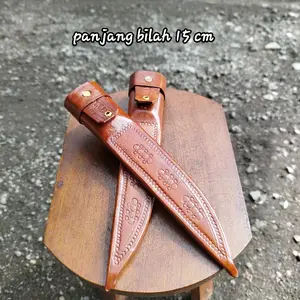 sarung pisau ukuran bilah 15 cm dari kulit sapi asli  Kitchenware