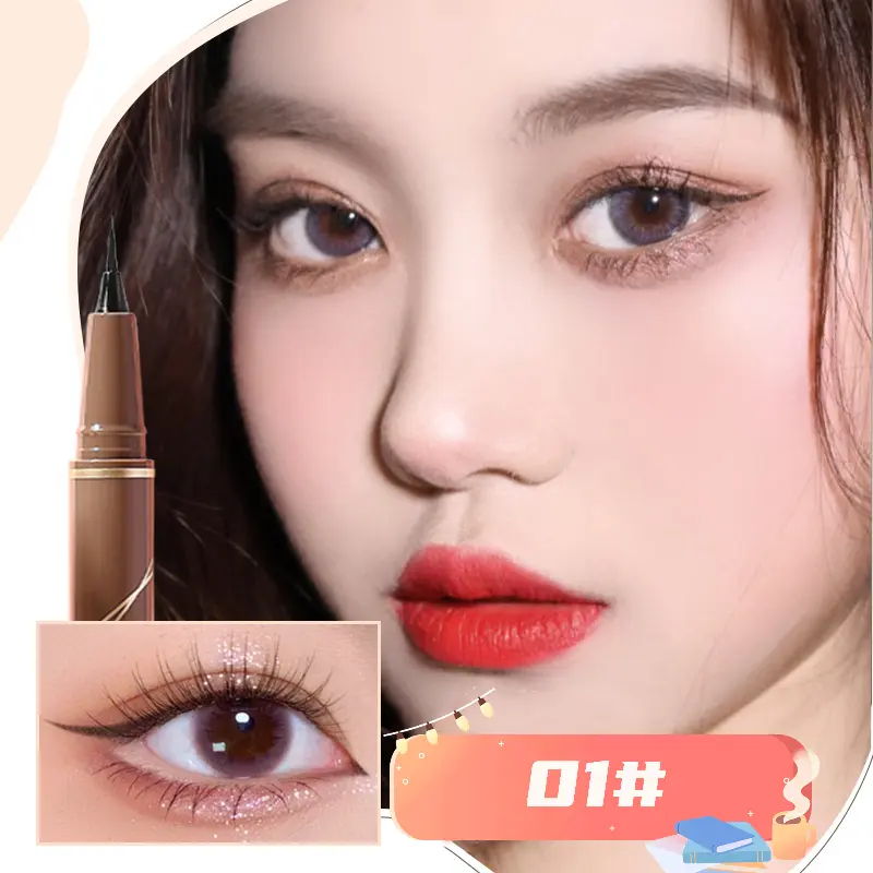 Bút Kẻ Mắt Siêu Mịn Cho Nữ, Chống Nhòe, Lâu Trôi, Không Thấm Nước Và Mồ Hôi, Cho Người Mới Làm Que Lỏng, Gel, Chống Nhòe Lâu Trôi Cosmetic Mỹ Phẩm Trang Điểm Son 1