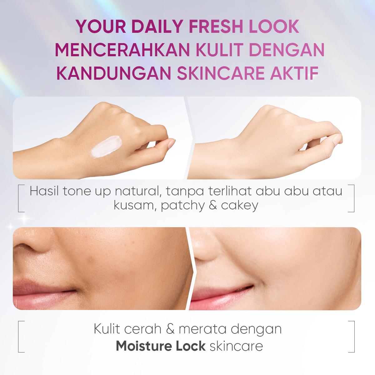 SKINTIFIC – 2pcs Makeup Set Glow Bright Day Cream 30g&Serum Spray 50ml  – Quick Makeup-cerah instan denganefek glow