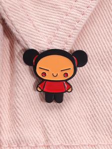 Chica de Restaurante Chino Pucca Pin de Esmalte Personajes de Animación Cartoon Broche de Metal Insignia de Solapa Mochila Accesorios de Moda Joyería Regalo para Amigos