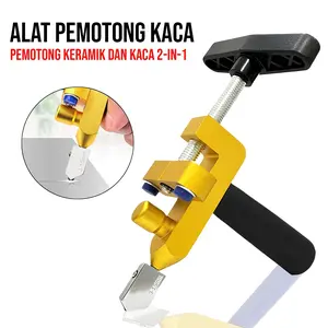 ALLEFIX Alat Pemotong Kaca 2in1 Multifungsi dengan Pegangan Ergonomis untuk Pemotongan Kaca Ubin - 6921