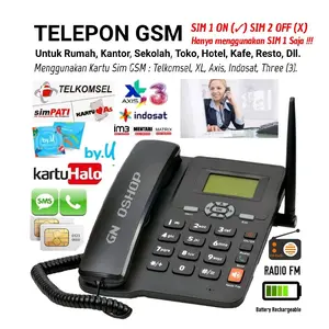 Telepon GSM Rumah Kantor Pesawat Telphone Telp Telpon Telephone Slot Kartu Sim Card Gsm Fwp Fwt Fixed Wireless Phone Terminal Gsm Home Deskphone Desk Phone Hitam