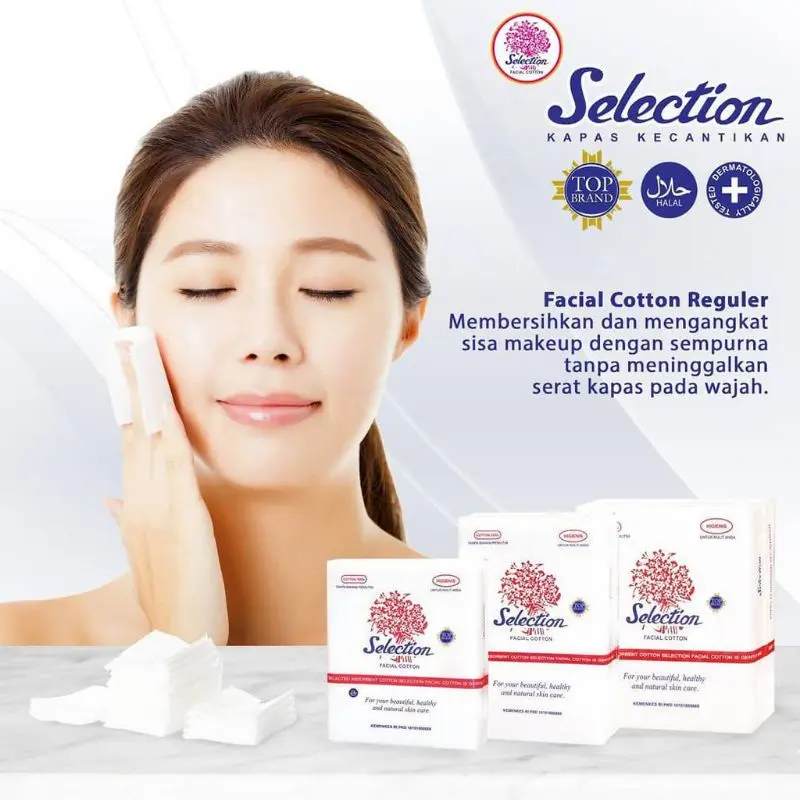 SELECTION Kapas Kecantikan Tebal, Tipis, Oval, Bulat make Up Remover Micellar Water Toner (️BPOM) 3